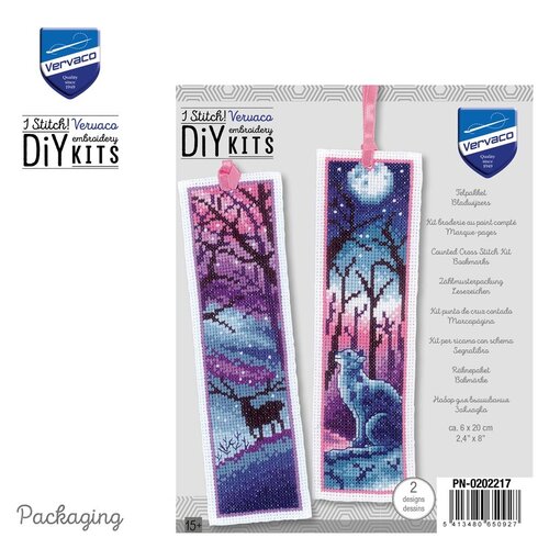 Vervaco Bladwijzer kit Kat en hert set van 2