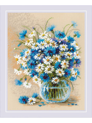 RIOLISf Borduurpakket Daisies and Cornflowers - RIOLIS