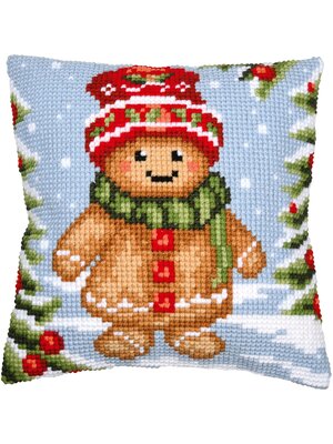 Vervaco Kruissteekkussen kit Gingerbread guy