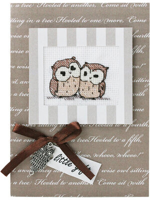Luca-S Borduurpakket Kaart Two Owls - Luca-S