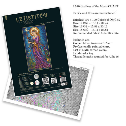 Leti Stitch  Borduurpatroon Goddess of the Moon - Leti Stitch Leti Stitch  Borduurpatroon Goddess of the Moon - Leti Stitch