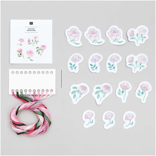 Rico Design Vrij Borduren Borduurpakket - Stick & Stitch Kit, Roses Rico Design Vrij Borduren Borduurpakket - Stick & Stitch Kit, Roses