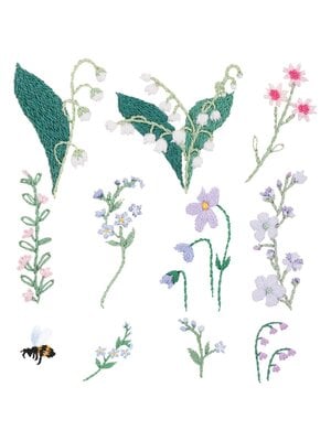Rico Design Vrij Borduren Borduurpakket - Stick & Stitch Kit, Flowers