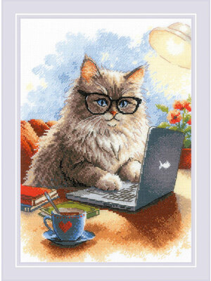 RIOLISf Borduurpakket Writer of Meowmoirs - RIOLIS RIOLISf Borduurpakket Writer of Meowmoirs - RIOLIS
