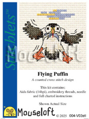 Mouseloft Borduurpakket Flying Puffin - Mouseloft