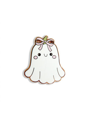 Leti Stitch Needle Minder Boo, the Ghost with the Pink Bow - Leti Stitch