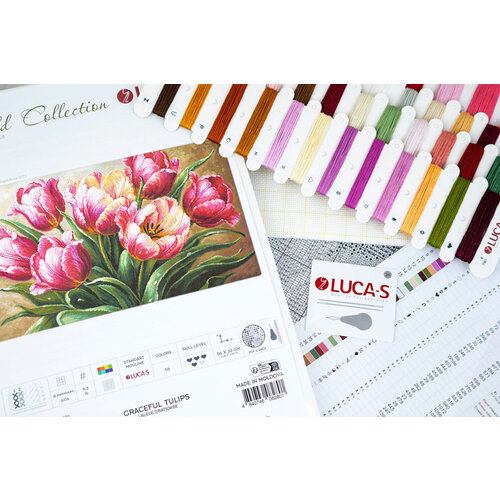 Luca-S Borduurpakket Graceful Tulips - Luca-S