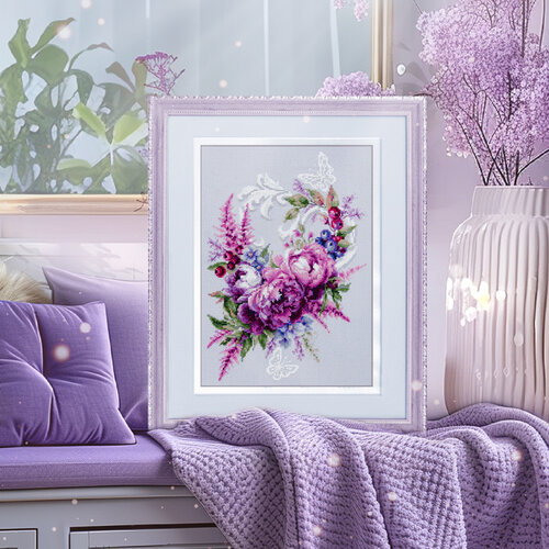 Borduurpakket Purple Silk Peonies - Magic Needle