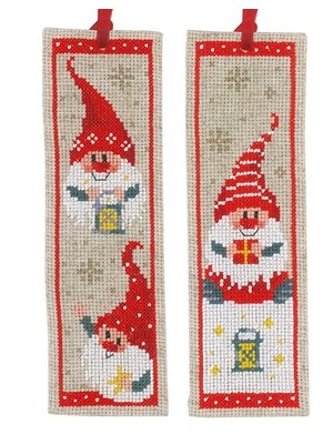 Vervaco Bladwijzer kit Kerstkabouters set van 2