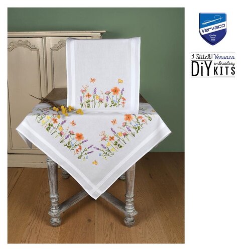 Vervaco Tafelkleed kit Lavendel en veldbloemen Vervaco Tafelkleed kit Lavendel en veldbloemen