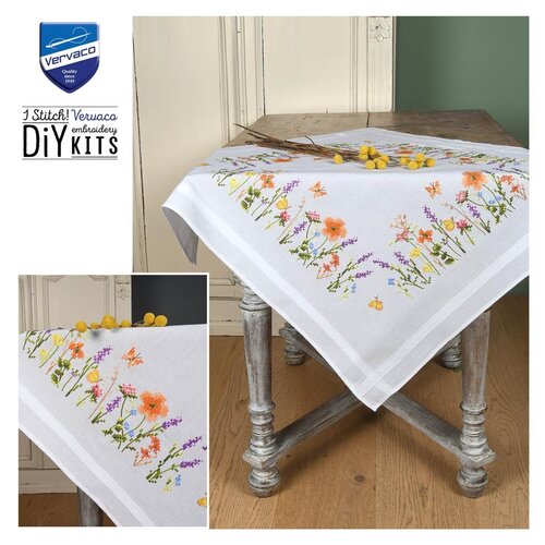 Vervaco Tafelkleed kit Lavendel en veldbloemen Vervaco Tafelkleed kit Lavendel en veldbloemen