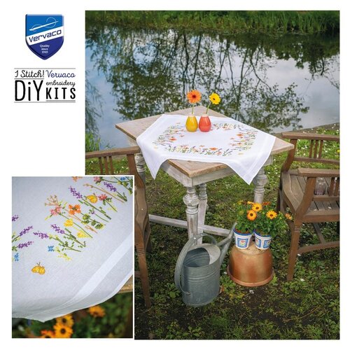 Vervaco Tafelkleed kit Lavendel en veldbloemen Vervaco Tafelkleed kit Lavendel en veldbloemen