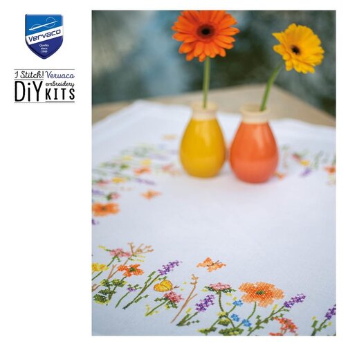 Vervaco Tafelkleed kit Lavendel en veldbloemen Vervaco Tafelkleed kit Lavendel en veldbloemen