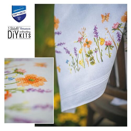 Vervaco Tafelkleed kit Lavendel en veldbloemen Vervaco Tafelkleed kit Lavendel en veldbloemen