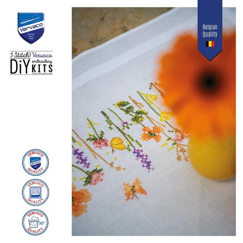 Vervaco Tafelkleed kit Lavendel en veldbloemen Vervaco Tafelkleed kit Lavendel en veldbloemen