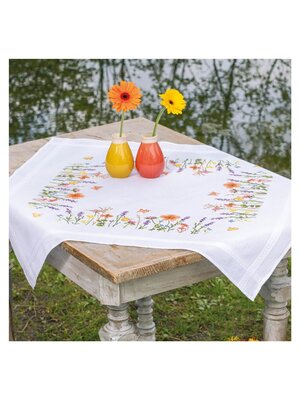 Vervaco Tafelkleed kit Lavendel en veldbloemen