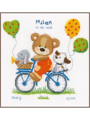 Vervaco Telpakket kit Fietsend beertje