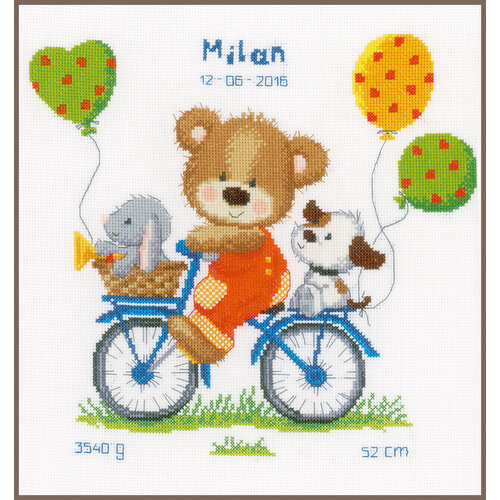 Vervaco Telpakket kit Fietsend beertje