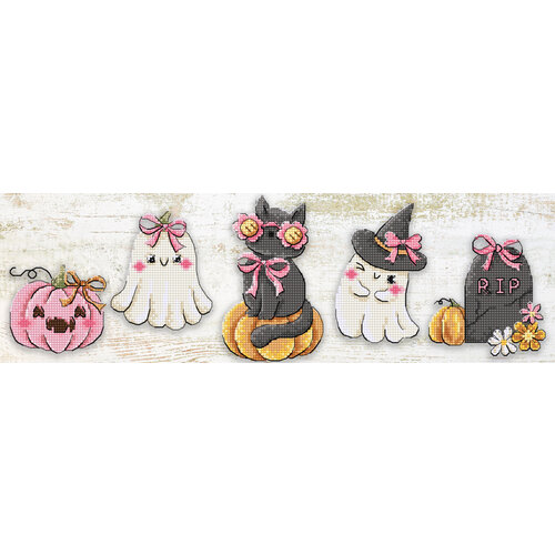 Leti Stitch Borduurpakket Boo Crew Ornamentjes 5 stuks - Leti Stitch Leti Stitch Borduurpakket Boo Crew Ornamentjes 5 stuks - Leti Stitch