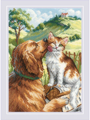 RIOLISf Borduurpakket Like Cat and Dog - RIOLIS RIOLISf Borduurpakket Like Cat and Dog - RIOLIS