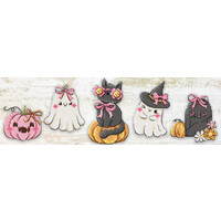Borduurpakket Boo Crew Ornamentjes 5 stuks - Leti Stitch