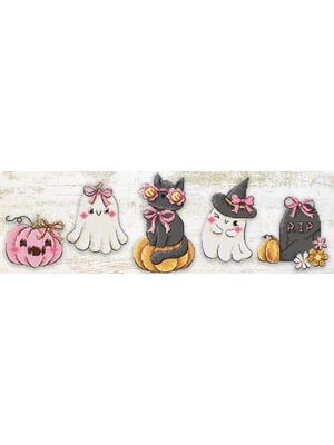 Leti Stitch Borduurpakket Boo Crew Ornamentjes 5 stuks - Leti Stitch