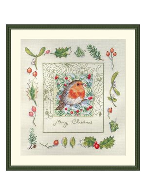 Merejka Borduurpakket The Christmas Robin - Merejka