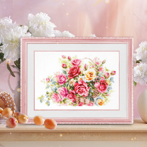 Magic Needle Borduurpakket Basket with Roses - Magic Needle