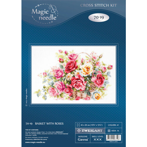 Magic Needle Borduurpakket Basket with Roses - Magic Needle