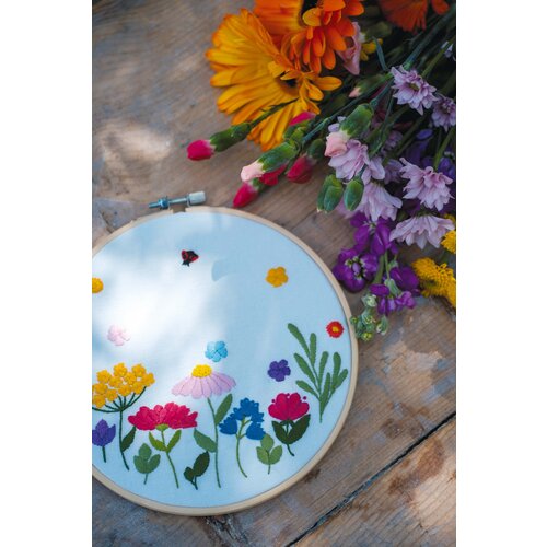 Vervaco Borduur kit met borduurring Summer Flowers