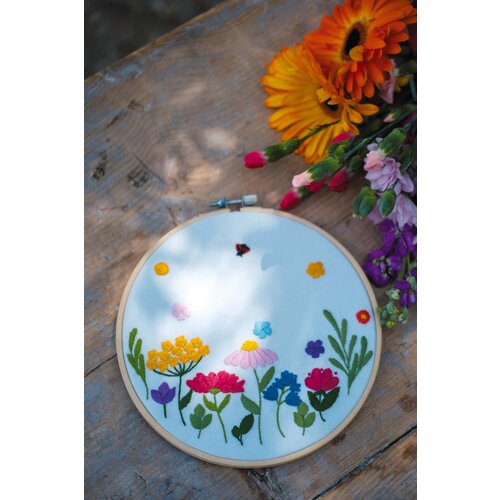 Vervaco Borduur kit met borduurring Summer Flowers