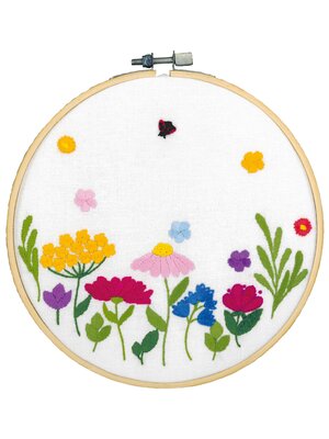 Vervaco Borduur kit met borduurring Summer Flowers