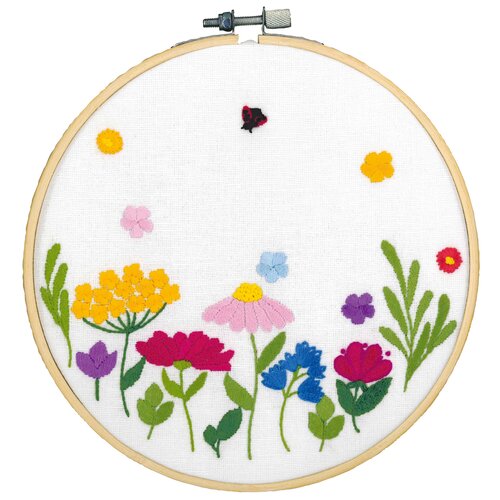 Vervaco Borduur kit met borduurring Summer Flowers Vervaco Borduur kit met borduurring Summer Flowers