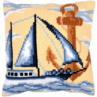 Kruissteekkussen kit Zeilboot