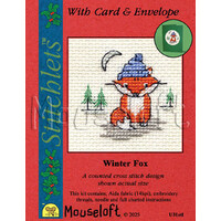 Borduurpakket Winter Fox - Mouseloft Christmas Card Stitchlets