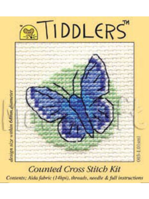 Mouseloft Borduurpakket Blue Butterfly - Mouseloft Tiddlers