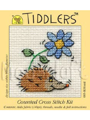 Mouseloft Borduurpakket Hedgehog with Flower - Mouseloft Tiddlers