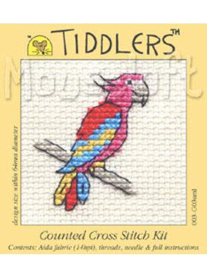 Mouseloft Borduurpakket Red Parrot - Mouseloft Tiddlers