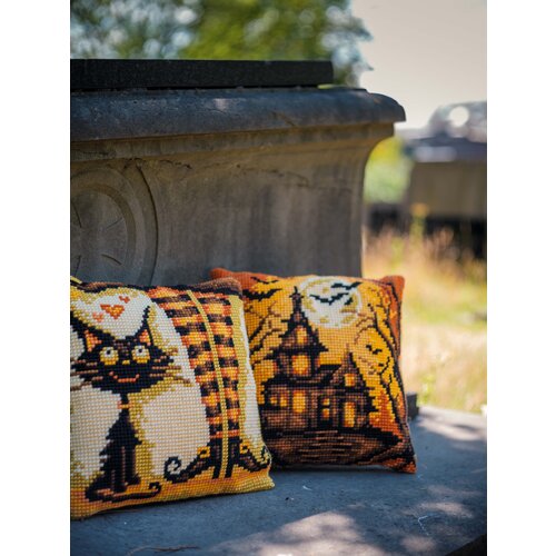 Vervaco Kruissteekkussen kit Halloween huis Vervaco Kruissteekkussen kit Halloween huis