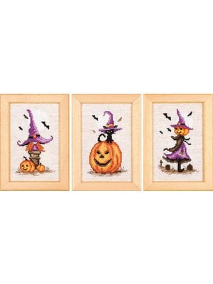 Vervaco Official Miniatuur kit Halloween set van 3 Vervaco Official Miniatuur kit Halloween set van 3