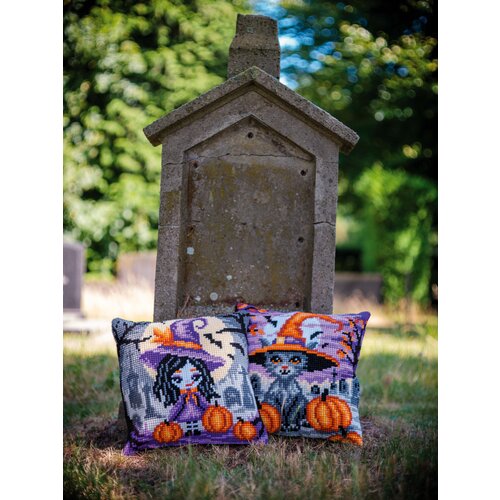 Vervaco Kruissteekkussen kit Halloweengirl Vervaco Kruissteekkussen kit Halloweengirl