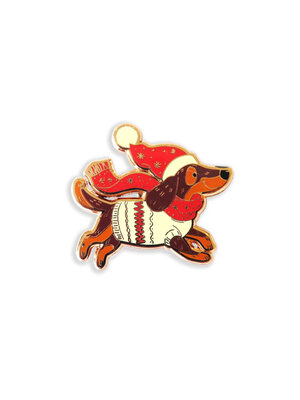 Leti Stitch Needle Minder Santa Dachshund - Leti Stitch