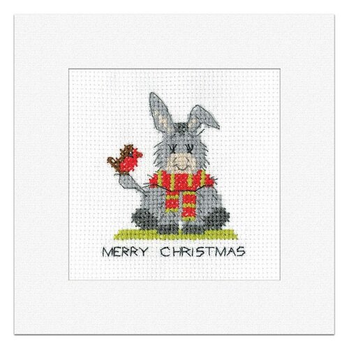 Heritage Crafts Borduurpakket Donkey Card - Christmas Scarf - Heritage Crafts Heritage Crafts Borduurpakket Donkey Card - Christmas Scarf - Heritage Crafts
