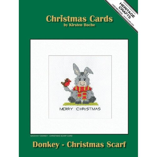 Heritage Crafts Borduurpakket Donkey Card - Christmas Scarf - Heritage Crafts