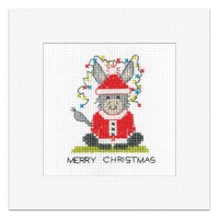 Borduurpakket Donkey Card - Santa - Heritage Crafts