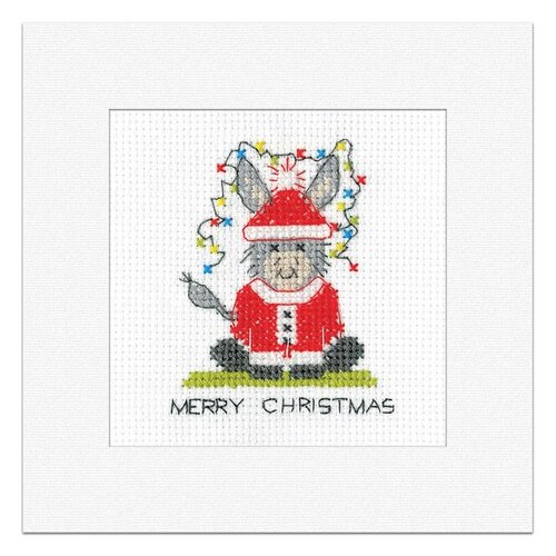 Heritage Crafts Borduurpakket Donkey Card - Santa - Heritage Crafts Heritage Crafts Borduurpakket Donkey Card - Santa - Heritage Crafts