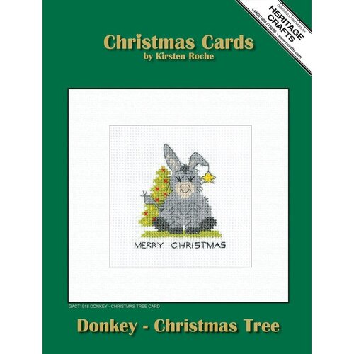 Heritage Crafts Borduurpakket Donkey Card - Christmas Tree - Heritage Crafts
