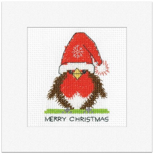 Heritage Crafts Borduurpakket Robin Card - Santa - Heritage Crafts Heritage Crafts Borduurpakket Robin Card - Santa - Heritage Crafts