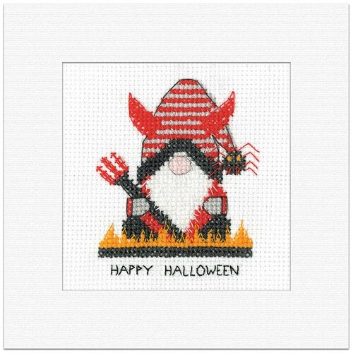 Heritage Crafts Borduurpakket Gonk Card - Devil Halloween - Heritage Crafts