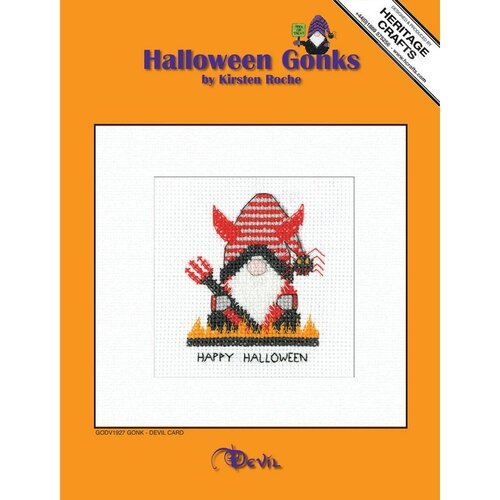 Heritage Crafts Borduurpakket Gonk Card - Devil Halloween - Heritage Crafts